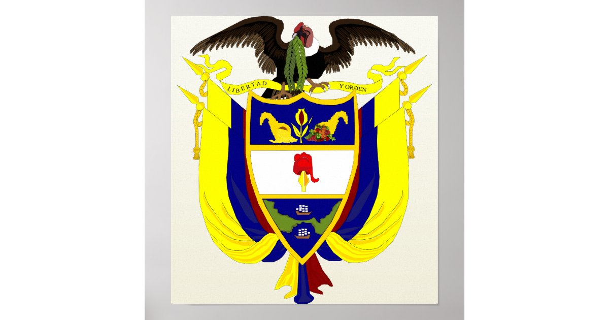 Download Colombia Coat of Arms detail Poster | Zazzle.com