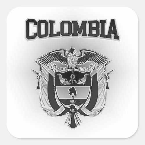 Colombia  Coat of Arms Square Sticker