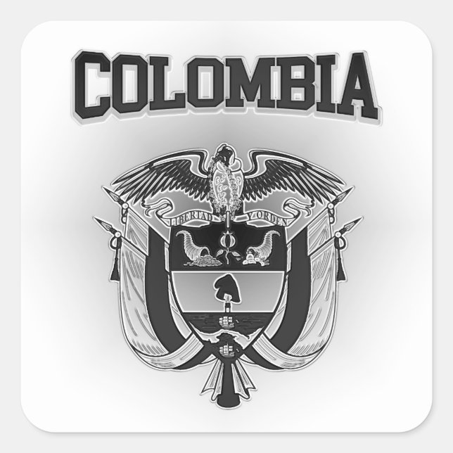 Colombia  Coat of Arms Square Sticker (Front)