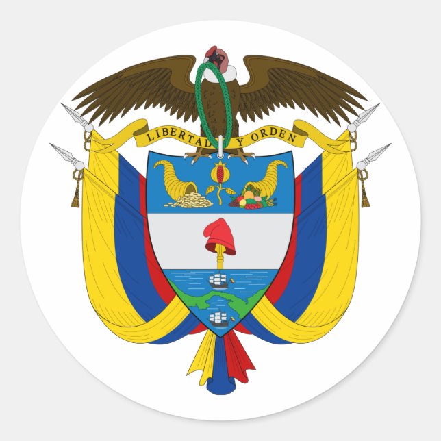 Colombia Coat of Arms Sticker (Front)