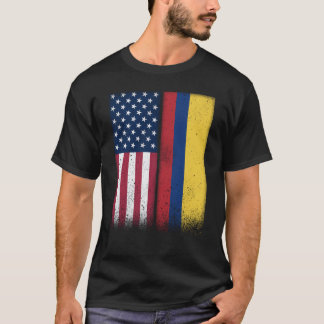 Colombia Colombian American Flags Proud USA Colomb T-Shirt