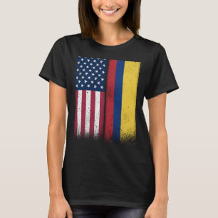Colombia Colombian American Flags Proud USA Colomb T-Shirt