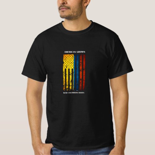 Colombia Colombian American grown Flag roots T_Shirt