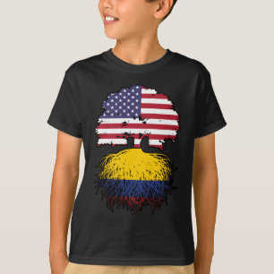 Colombia Colombian American USA Tree Roots Flag T-Shirt