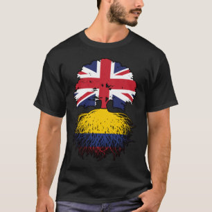 Colombia Colombian British UK Tree Roots Flag T-Shirt