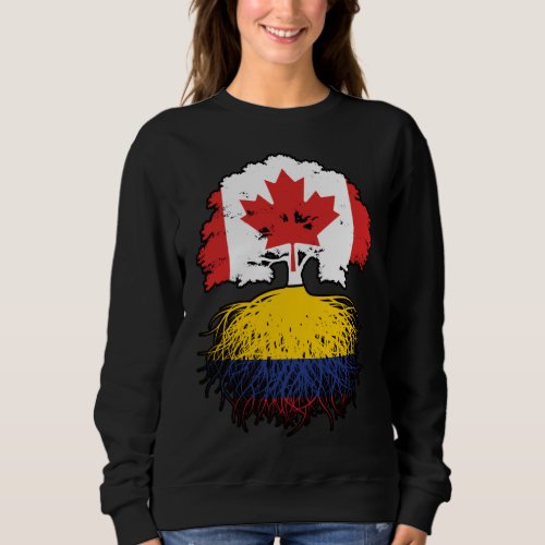 Colombia Colombian Canadian Canada Tree Roots Flag Sweatshirt