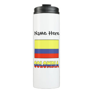 Colombia Colombian Flag Black Personalization Thermal Tumbler