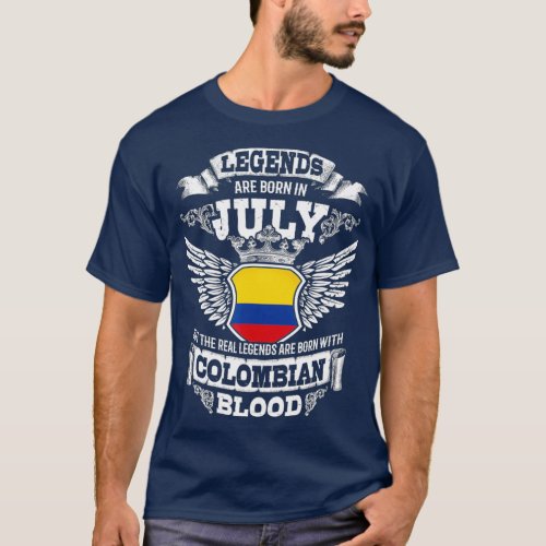 Colombia Colombian Flag Colombians Birthday July T_Shirt
