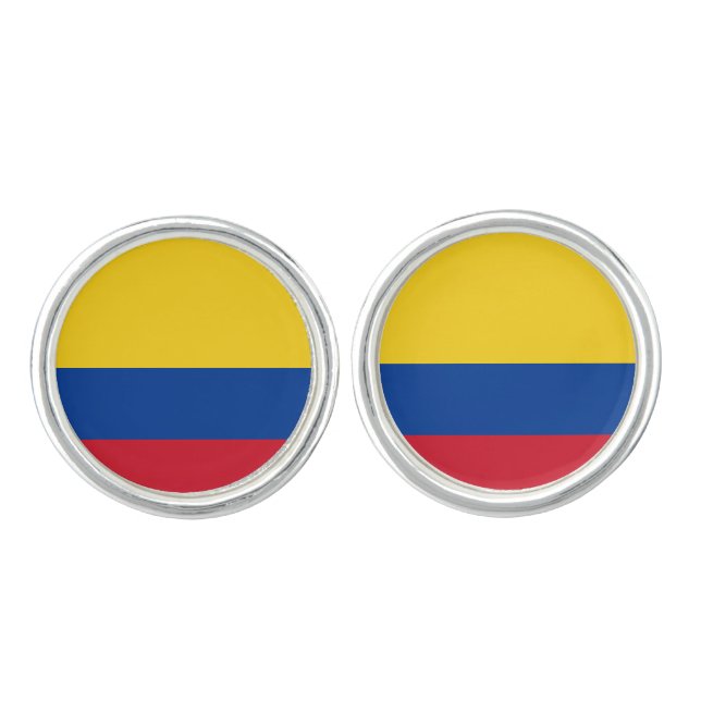 Colombia (Colombian) Flag Cufflinks (Front)