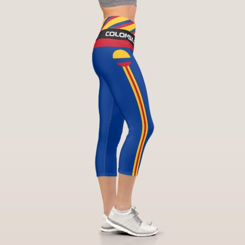 Colombia  Colombian Flag fashion Fitness Sports Capri Leggings