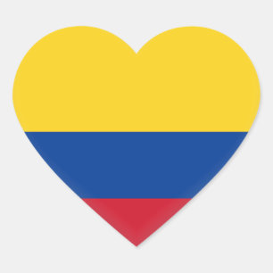 Colombia (Colombian) Flag Heart Sticker