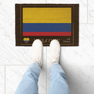 Colombia & Colombian Flag house /sports Welcome Fiber Doormat