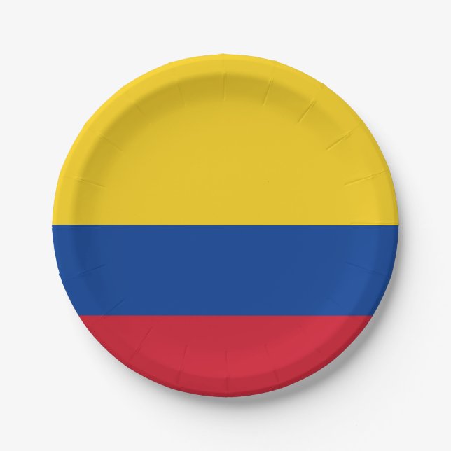 Colombia (Colombian) Flag Paper Plates (Front)