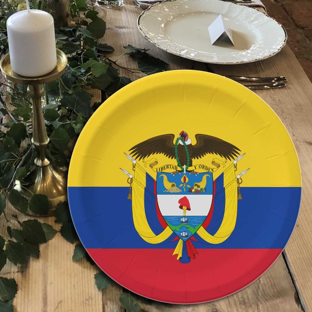 Colombia, Colombian Flag party, birthday /sport Paper Plates (Creator Uploaded)