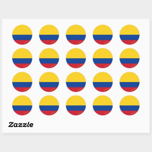 Colombia  Colombian flag patriots  sports Classic Round Sticker