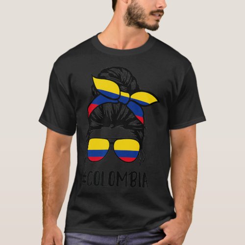 Colombia Colombian Flag Pride colors women Messy b T_Shirt