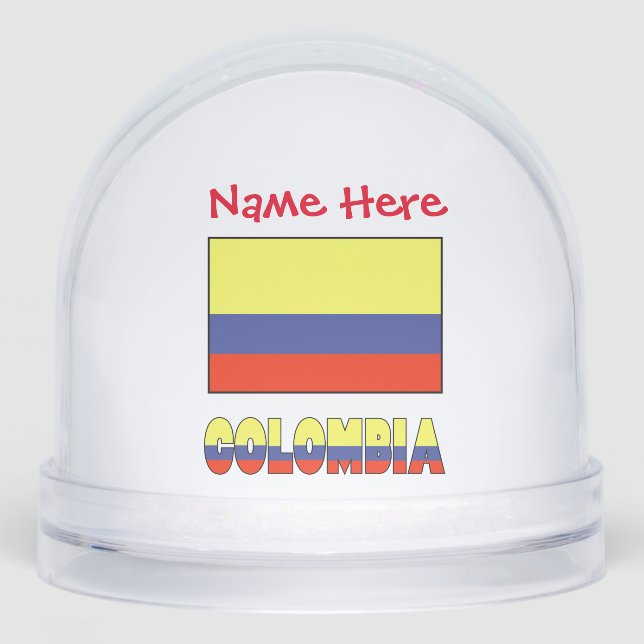 Colombia Colombian Flag Red Personalization Snow Globe (Front)