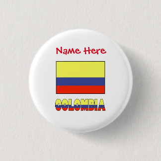 Colombia Colombian Flag Red Personalized Button
