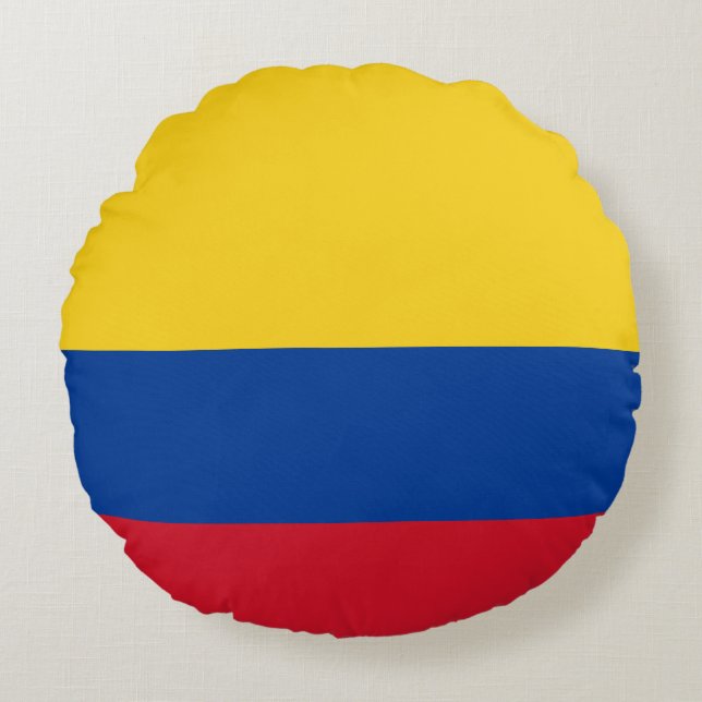 Colombia (Colombian) Flag Round Pillow (Front)