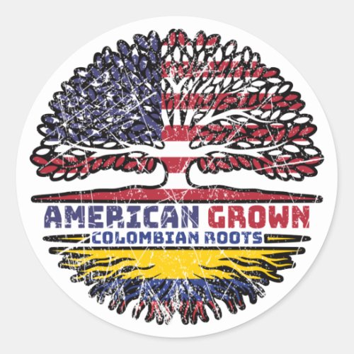 Colombia Colombian US American USA United States Classic Round Sticker