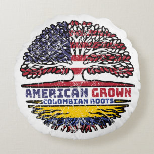 Colombia Colombian US American USA United States Round Pillow