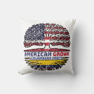 Colombia Colombian US American USA United States Throw Pillow