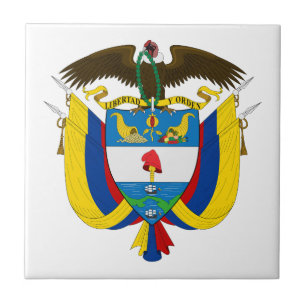 Colombia country coat arms symbol emblem flag ceramic tile