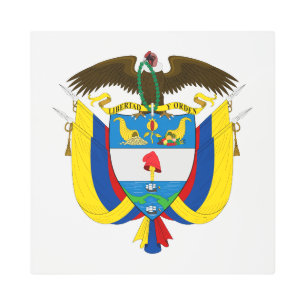 Colombia country coat arms symbol emblem flag metal print