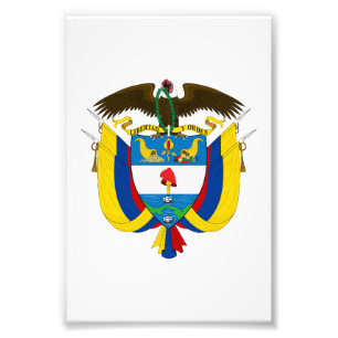 Colombia country coat arms symbol emblem flag photo print