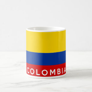 colombia country flag text name coffee mug