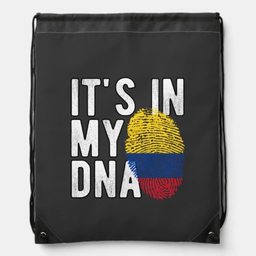 Colombia DNA Flag Drawstring Backpack