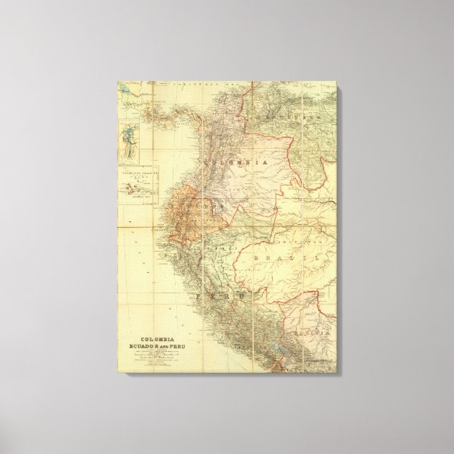 Colombia, Ecuador, Peru, Panama 3 Canvas Print (Front)