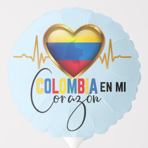 Colombia en mi Corazon Colombian Pride  Balloon