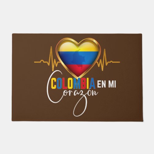Colombia en mi Corazon Colombian Pride  Doormat
