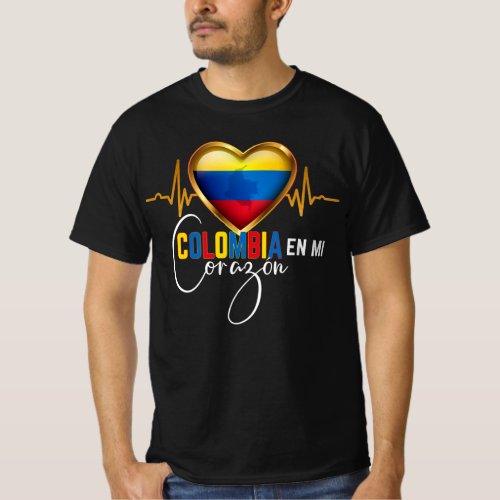 Colombia en mi Corazon Colombian Pride Matching T_ T_Shirt