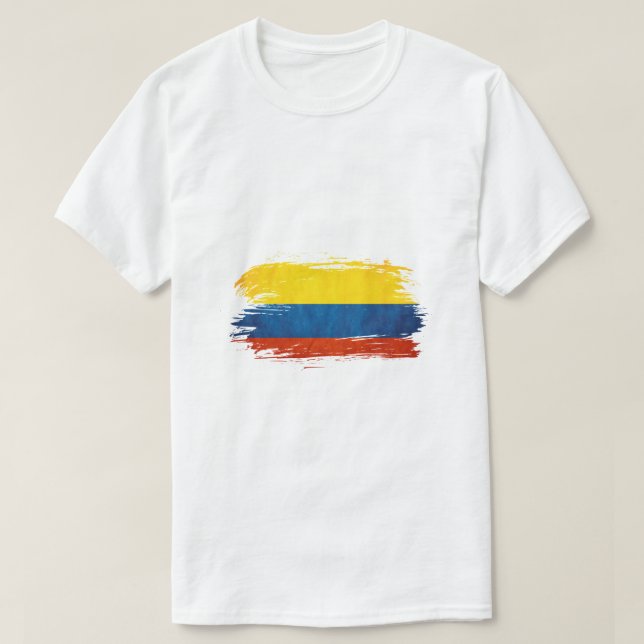 Colombia Flag Art T-Shirt (Design Front)