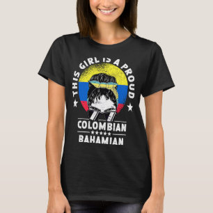 Colombia Flag Bahamas Grown Women Girl Citizen Pri T-Shirt