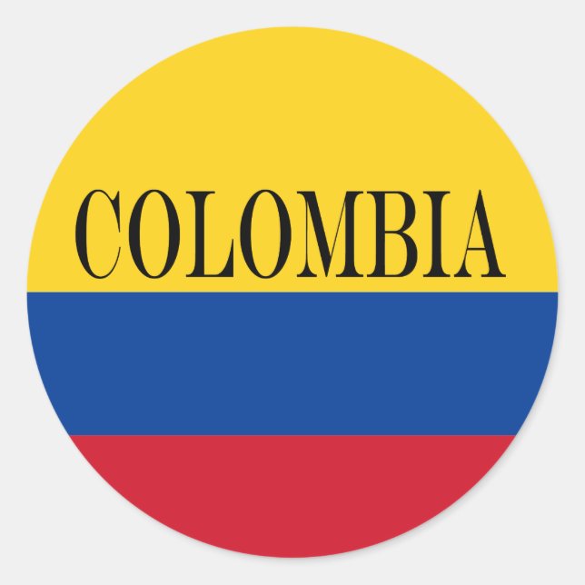 Colombia flag - Bandera De Colombia Classic Round Sticker (Front)