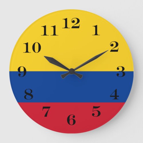 Colombia flag _ Bandera De Colombia Large Clock