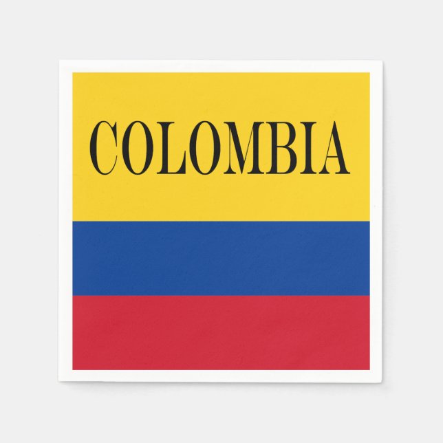 Colombia flag - Bandera De Colombia Napkins (Front)