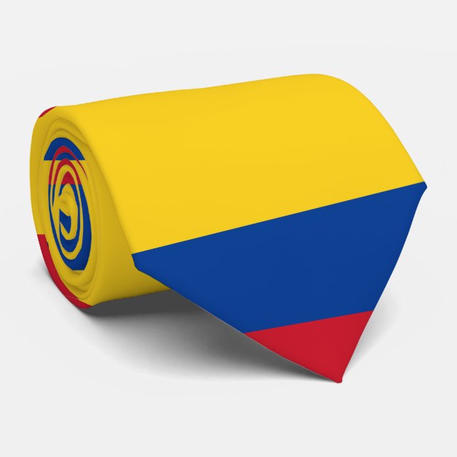 Colombia flag - Bandera De Colombia Neck Tie (Rolled)