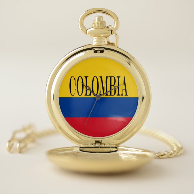 Colombia flag - Bandera De Colombia Pocket Watch (Inside)
