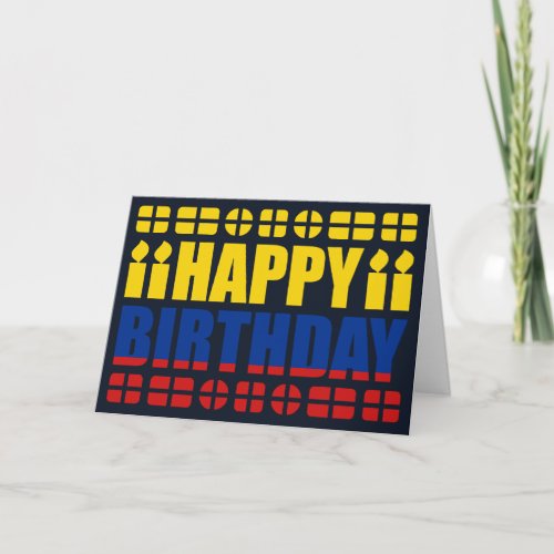 Colombia Flag Birthday Card