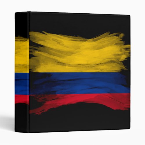 Colombia flag brush stroke national flag 3 ring binder