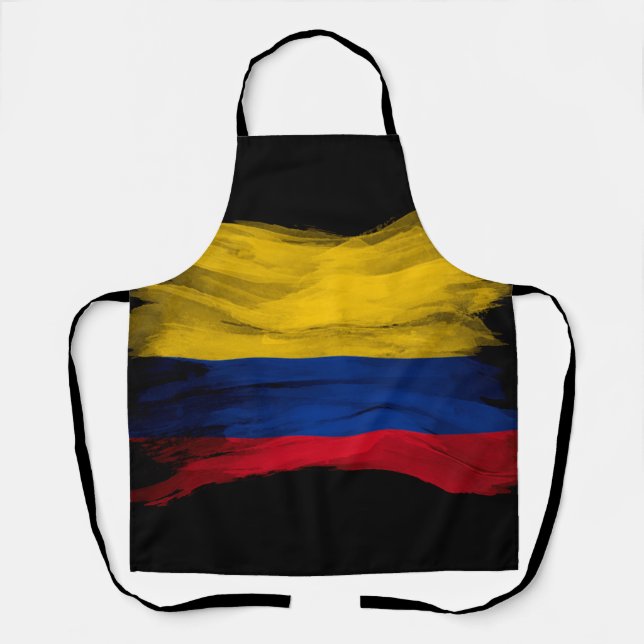 Colombia flag brush stroke, national flag apron (Front)