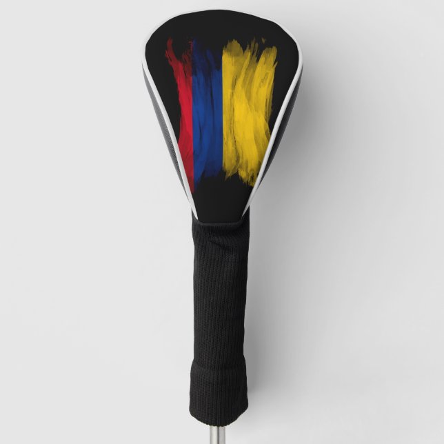Colombia flag brush stroke, national flag golf head cover (Front)