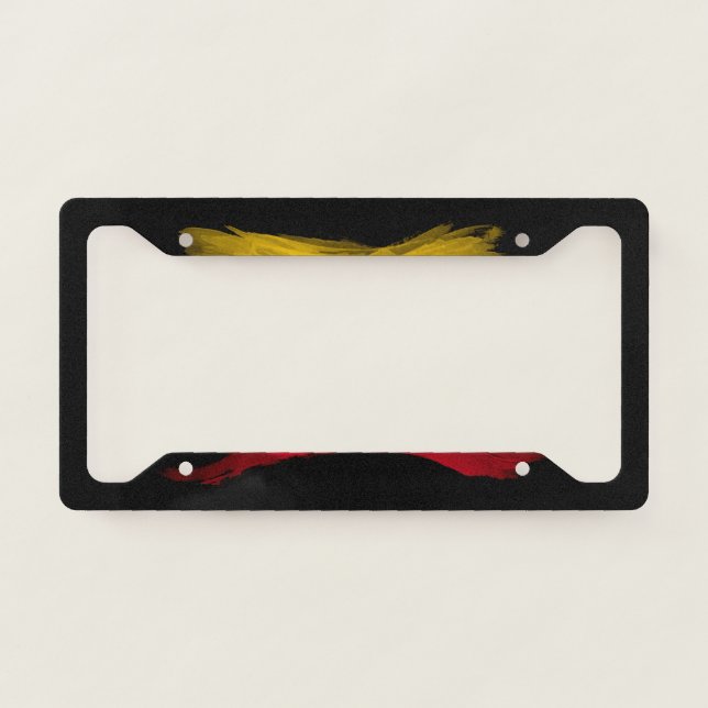 Colombia flag brush stroke, national flag license plate frame (Front)