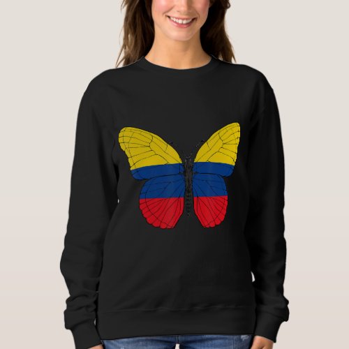 Colombia Flag Butterfly Colombian Graphic Sweatshirt