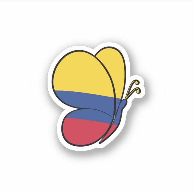 Colombia-Flag-Butterfly-Decal-Sticker Sticker (Front)