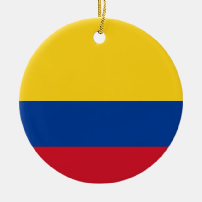 Colombia Flag Ceramic Ornament (Front)